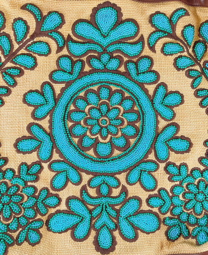 Vintage Isabella Fiore Oh Suzani Turquoise Beaded Bag - Opportunity Shop DC