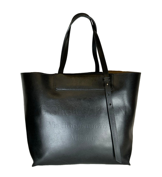 Giorgio Armani Black Leather Tote (orig. $1875) - Opportunity Shop DC