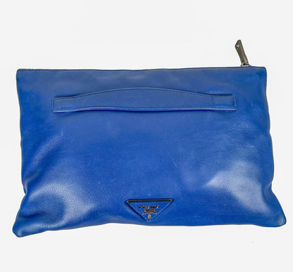 Prada Blue Leather Studs Clutch (orig. $1345) - Opportunity Shop DC