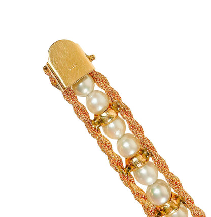 14K Gold & Cultured Pearl Bracelet