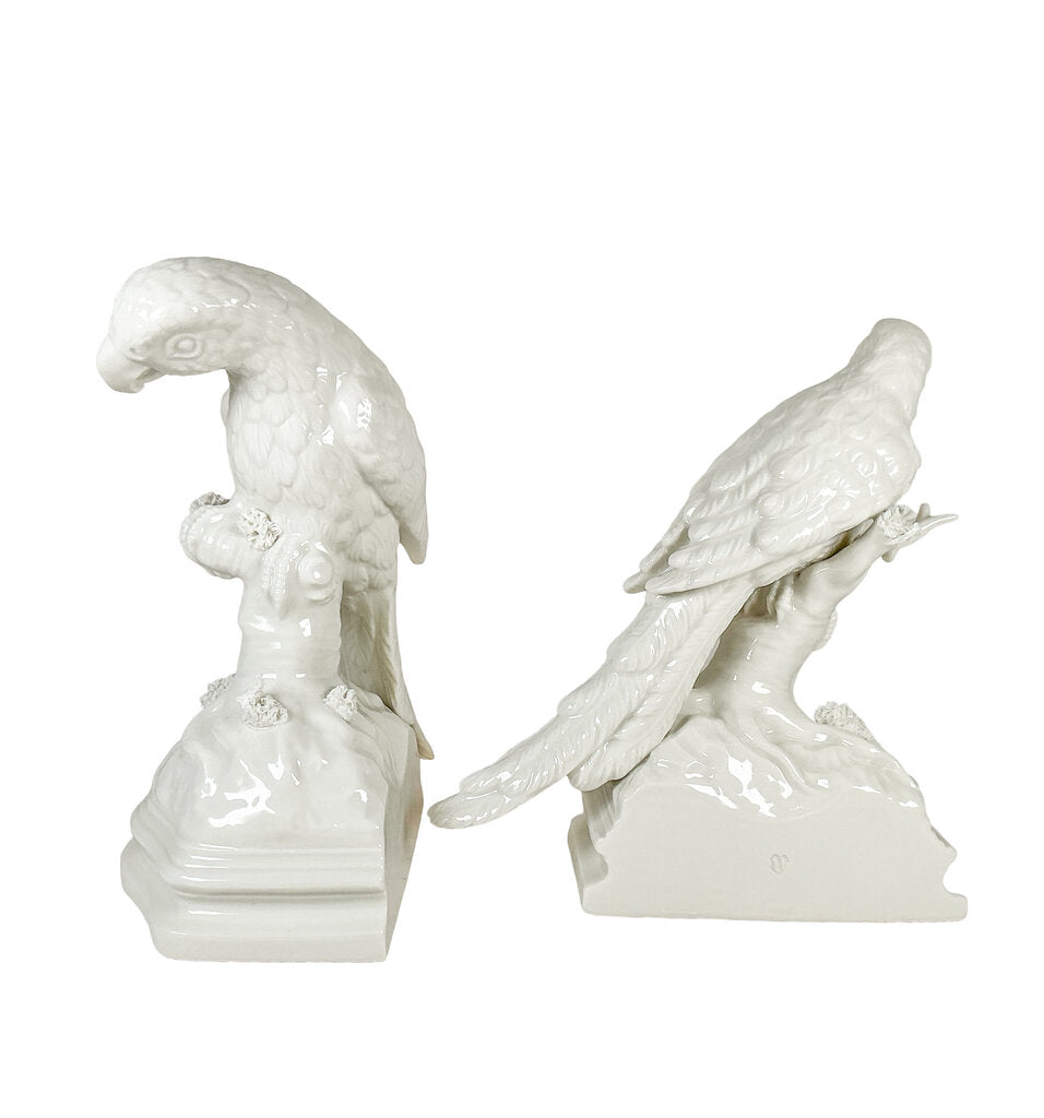 PAIR Nymphenburg German Porcelain Parrots