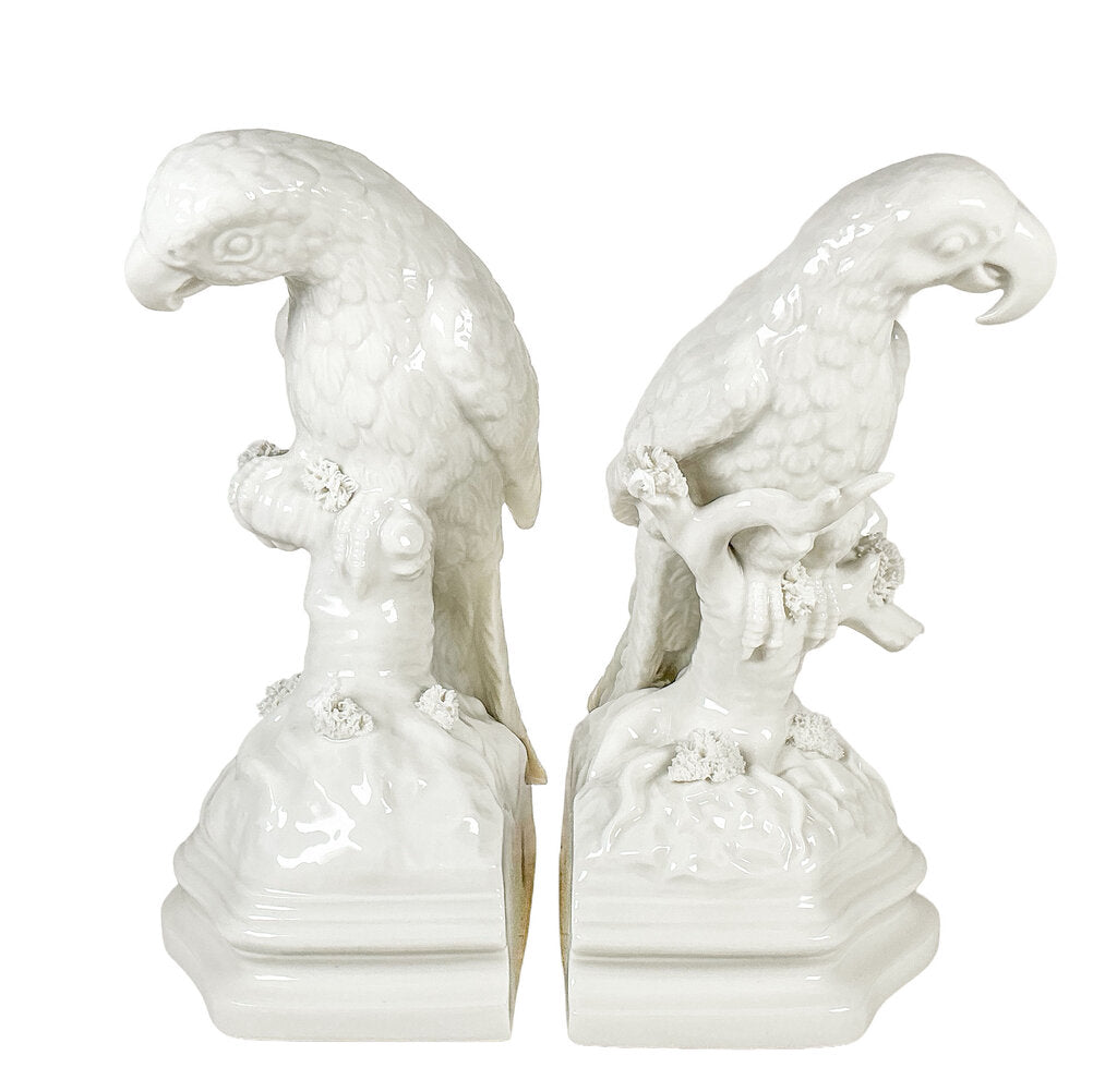 PAIR Nymphenburg German Porcelain Parrots