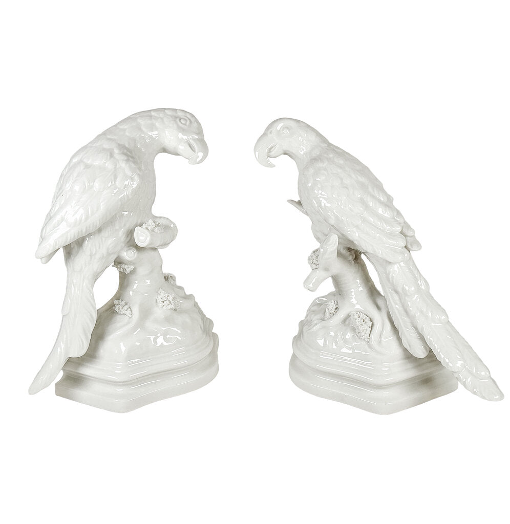 PAIR Nymphenburg German Porcelain Parrots