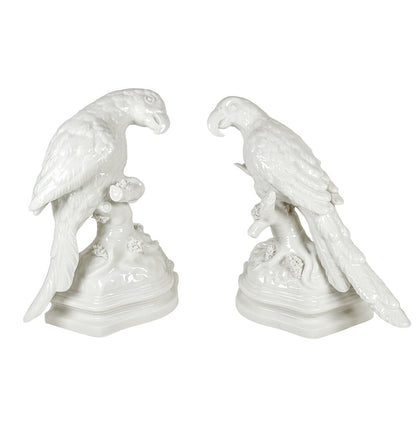 PAIR Nymphenburg German Porcelain Parrots