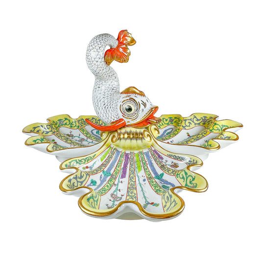 Herend Yellow Dynasty Dolphin Serving Dish - Opportunity Shop DC