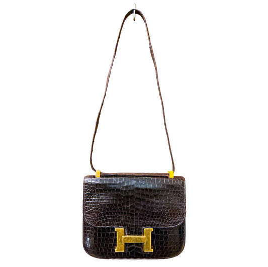 Vintage 1970's Hermes Constance Porosus Bag. - Opportunity Shop DC