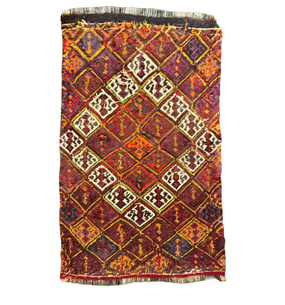 Turkish Kilim Rug w/ Diamond Pattern
