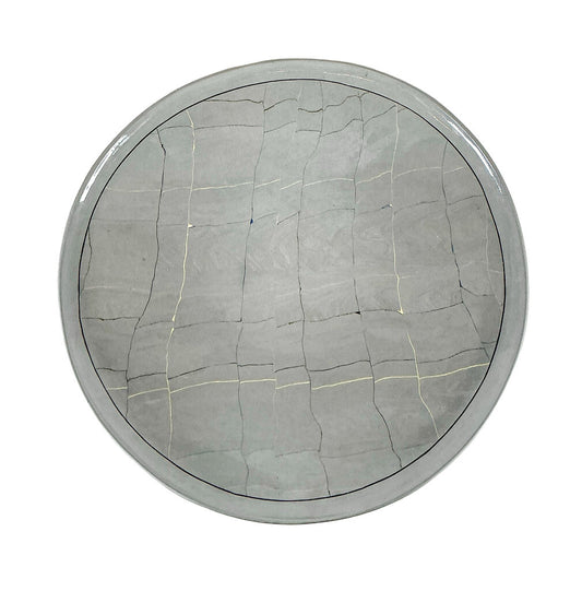 Beth Forer. Signed Gray Round Ceramic Plate. - Opportunity Shop DC