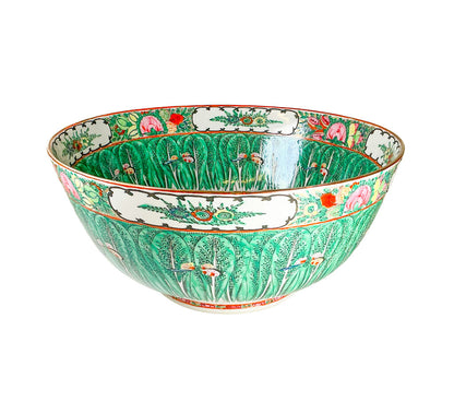 Decorative Famille Verte Bowl w Bok Choy Pattern