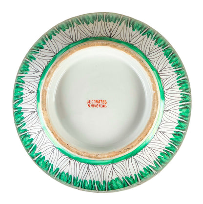 Decorative Famille Verte Bowl w Bok Choy Pattern