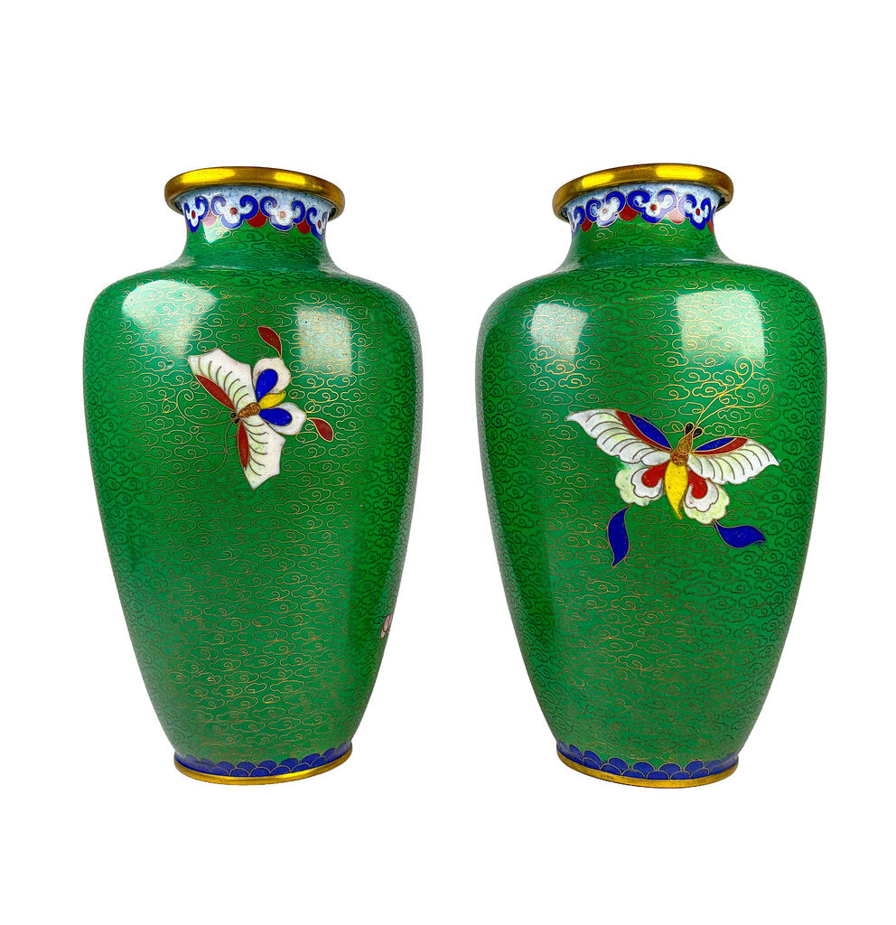 Green Cloisonne Vase - Opportunity Shop DC