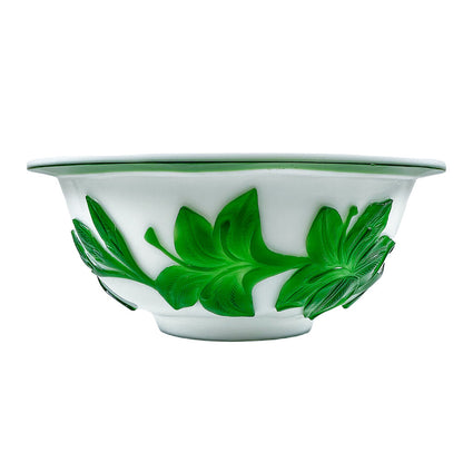 Antique Chinese Cameo Peking Glass Bowl 1920s