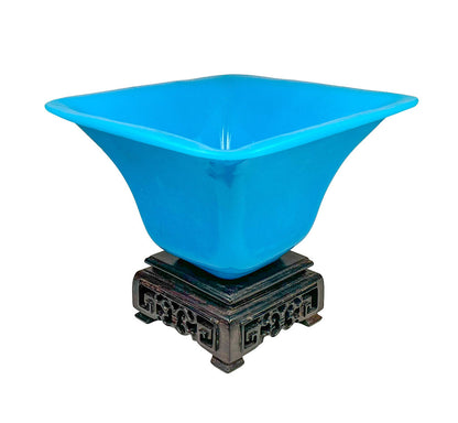 Antique Chinese Square Peking Glass Bowl