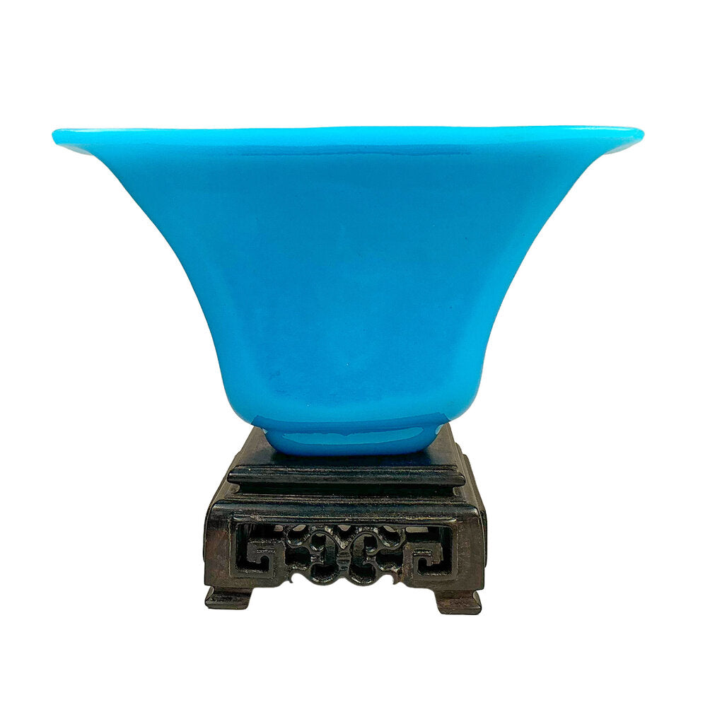 Antique Chinese Square Peking Glass Bowl