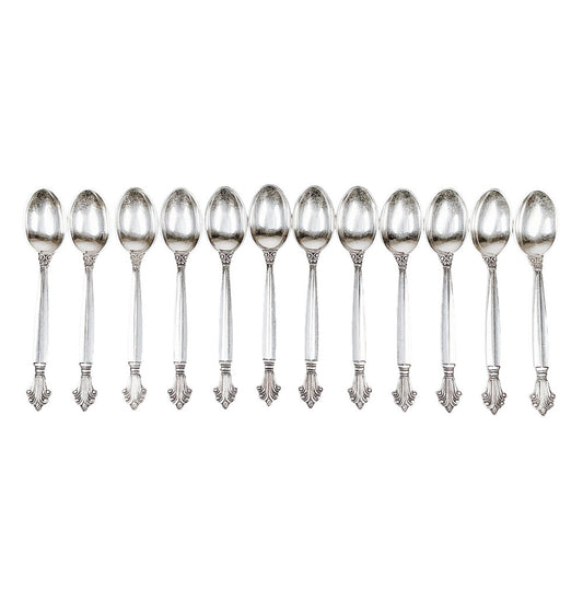 Set of 12 Georg Jenson Sterling Demitasse Spoons - Opportunity Shop DC
