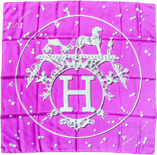 Vintage Hermes. Purple Scarf w/ "H" Logo - Opportunity Shop DC