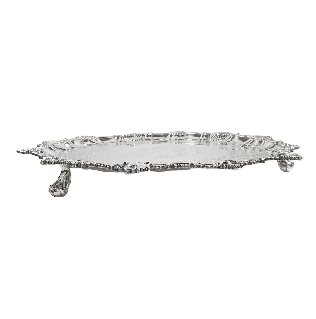 Antique English Sterling Round Tray - Opportunity Shop DC