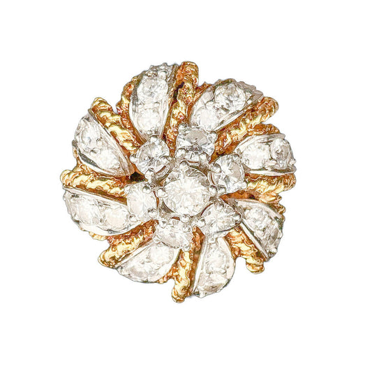 18K YG & Plat Hammerman Brothers Diamond Ring - Opportunity Shop DC