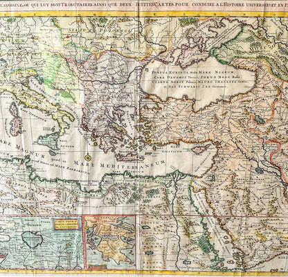 1700's Map & History of the Empire of Alexander, the Roman Empire, & the Ottoman Empire