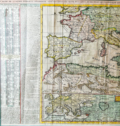 1700's Map & History of the Empire of Alexander, the Roman Empire, & the Ottoman Empire