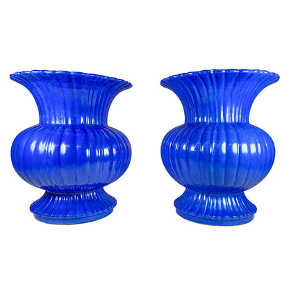 PAIR Vintage Blue Chinese Urns