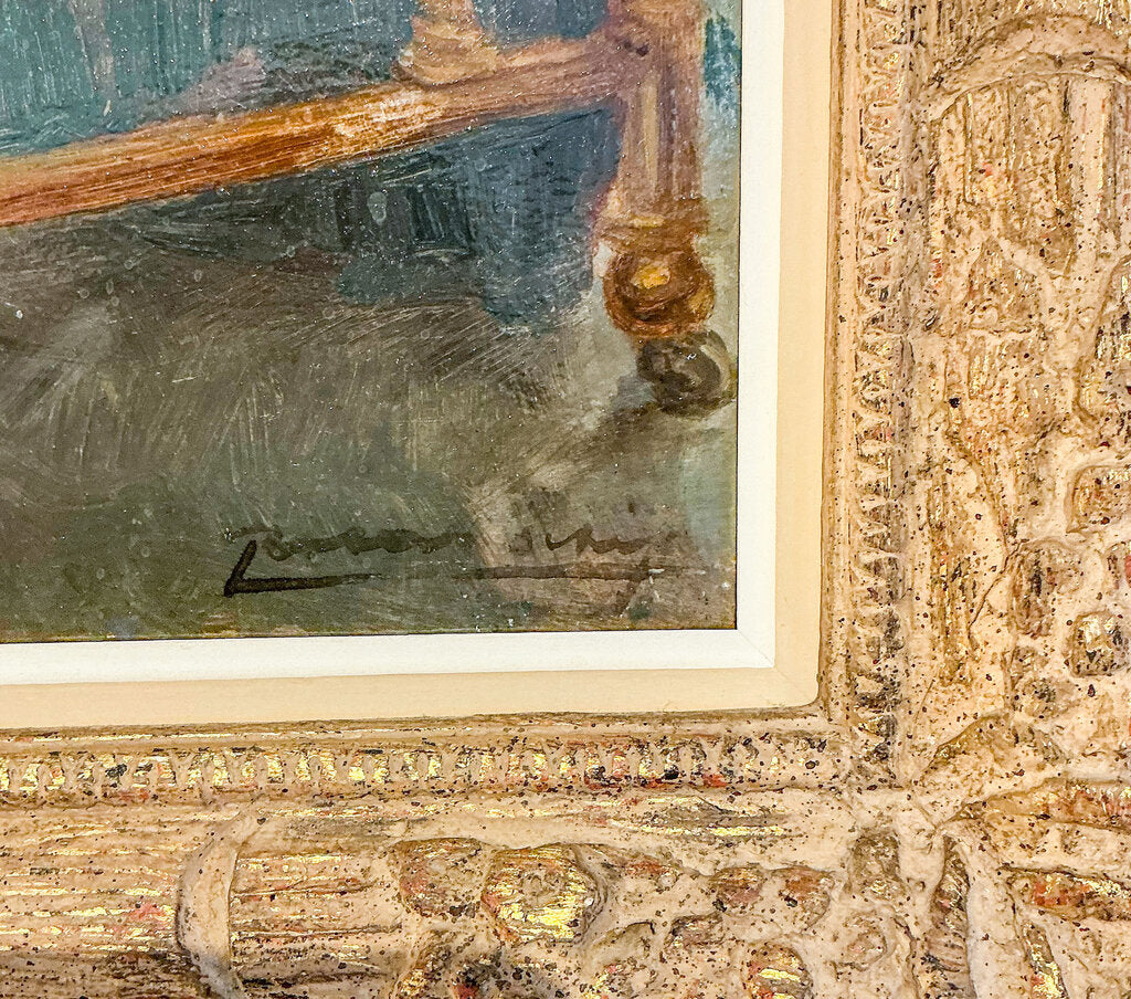 Artist Unknown. The Boudoir at Daylight. Oil on Board. - Opportunity Shop DC