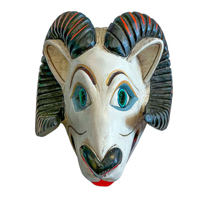 Vintage Folk Art Ram Mask. Central American. - Opportunity Shop DC
