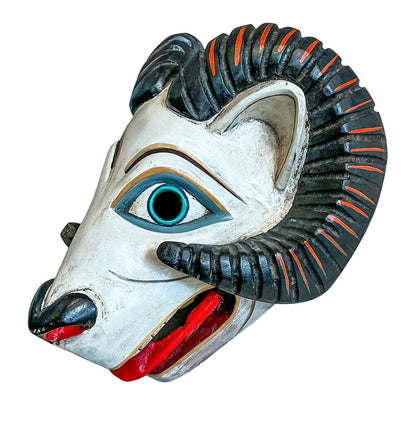 Vintage Folk Art Ram Mask. Central American. - Opportunity Shop DC