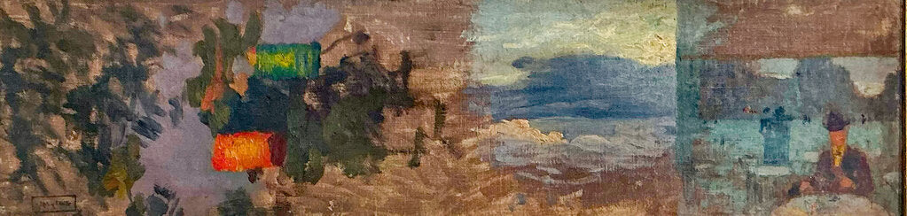 August Fricke. Four Artist Studies. Oil on Canvas.