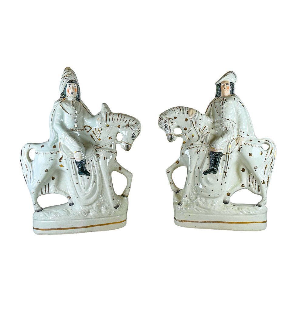 Pair of Staffordshire Scottish Horsemen. c.1860 - Opportunity Shop DC