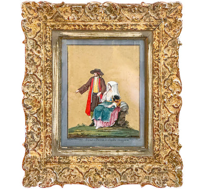 Alessandro d'Anna. Couple From Frattamagiore. Gouache. 1787