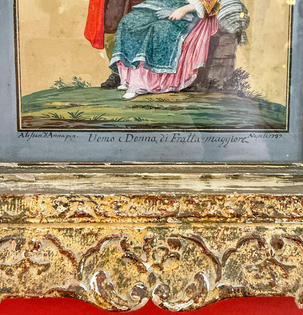 Alessandro d'Anna. Couple From Frattamagiore. Gouache. 1787
