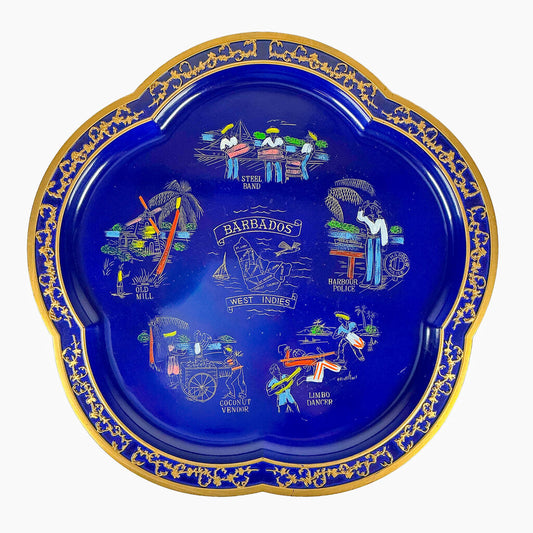 Vintage Blue Barbados Souvenir Tray