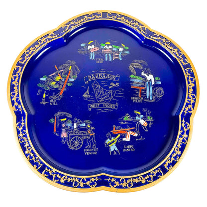 Vintage Blue Barbados Souvenir Tray