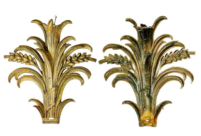 PAIR French Neoclassical Wheat Sheaf Sconce/Architectural Detail