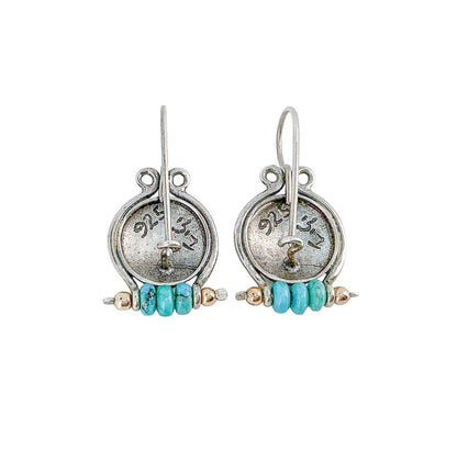 Sterling, Turquoise and Gold Earrings