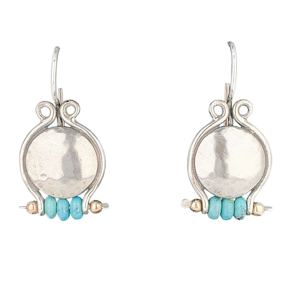 Sterling, Turquoise and Gold Earrings