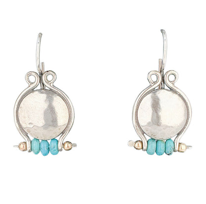 Sterling, Turquoise and Gold Earrings