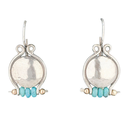 Sterling, Turquoise and Gold Earrings