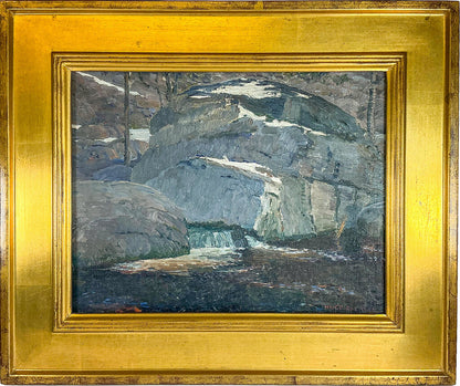 Hugo Delmar. Boulders and a Stream. Oli on Canvas.