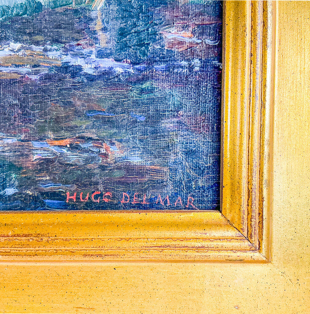 Hugo Delmar. Boulders and a Stream. Oli on Canvas.