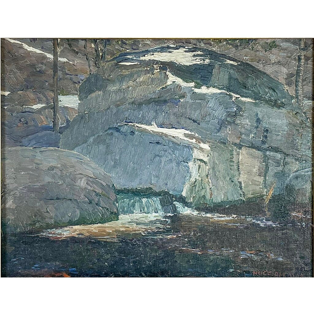 Hugo Delmar. Boulders and a Stream. Oil on Canvas.