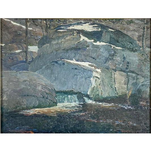 Hugo Delmar. Boulders and a Stream. Oil on Canvas.