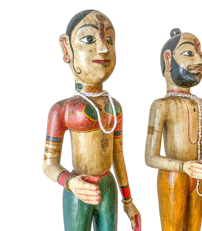 Indian Wooden Folk Art Couple
