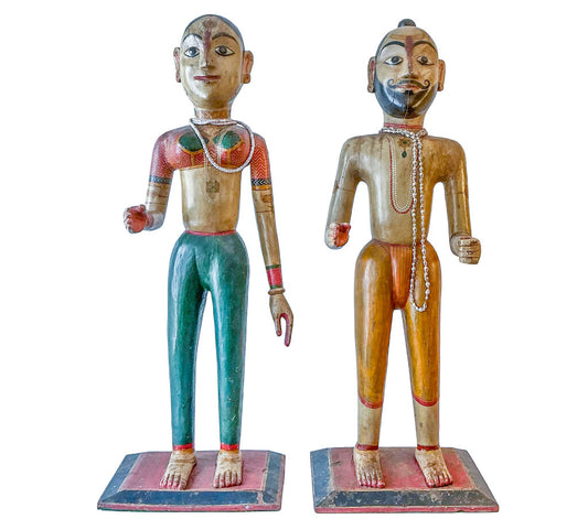 Indian Wooden Folk Art Couple