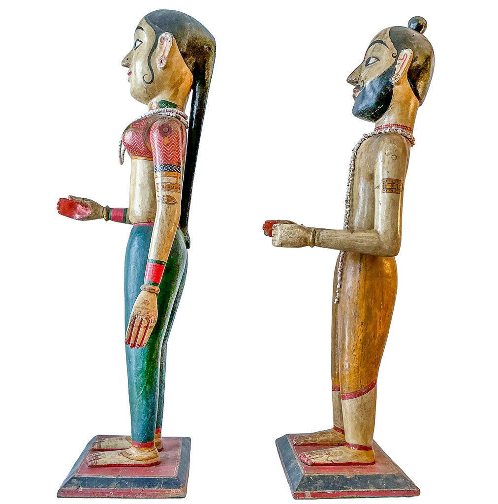 Indian Wooden Folk Art Couple