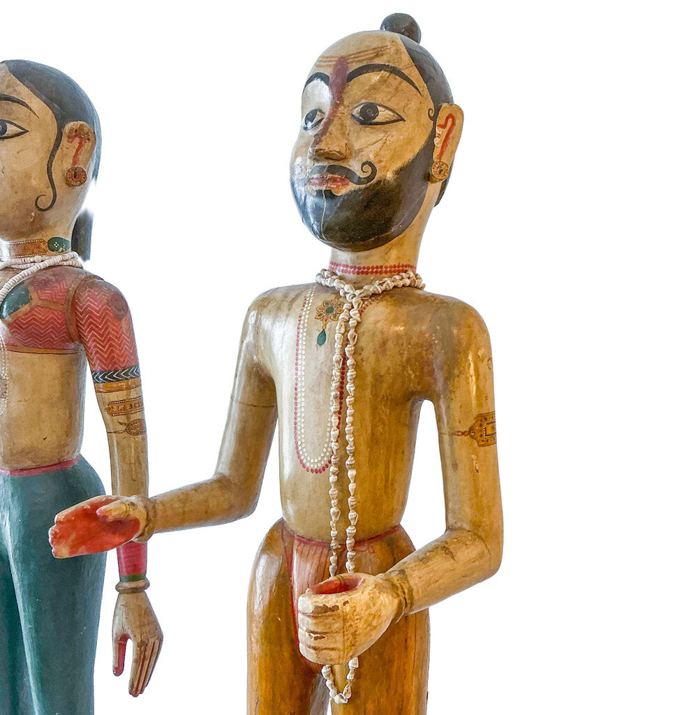 Indian Wooden Folk Art Couple