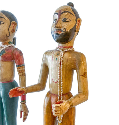 Indian Wooden Folk Art Couple