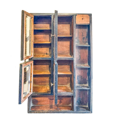 Antique Cigar Shop Display Case w Beveled Glass Doors