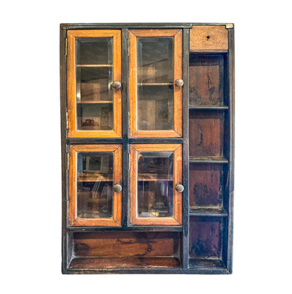 Antique Cigar Shop Display Case w Beveled Glass Doors
